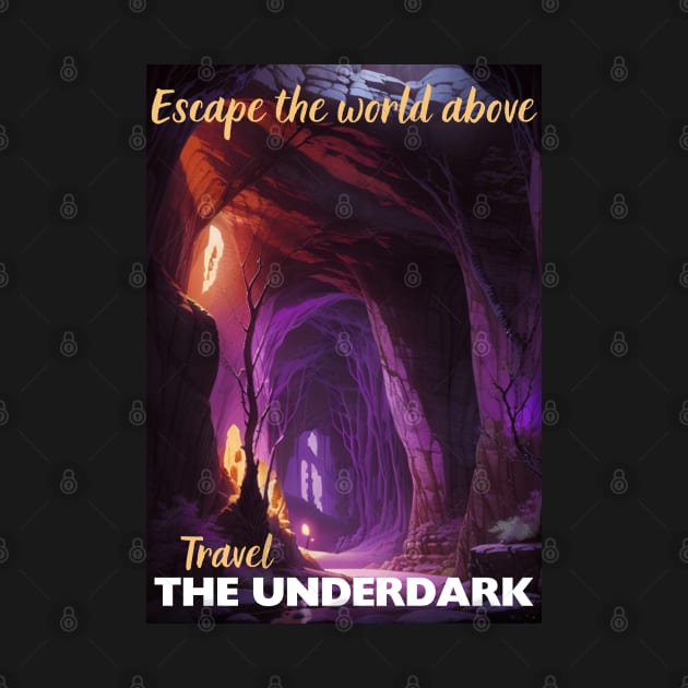 Underdark Tourism Poster - Faerun Sword Coast D&D Art by CursedContent