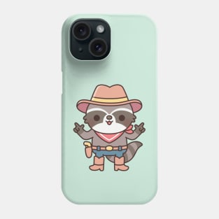 Cute Cowboy Raccoon With Finger Guns Phone Case