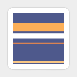 An incredible variety of Purple Navy, White, Topaz, Rajah and Royal Orange stripes. Magnet