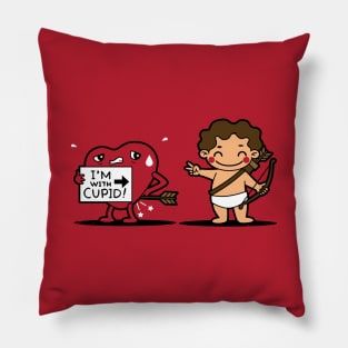 Funny Cute Kawaii Cupid Heart Valentine Relationship Cartoon Pillow