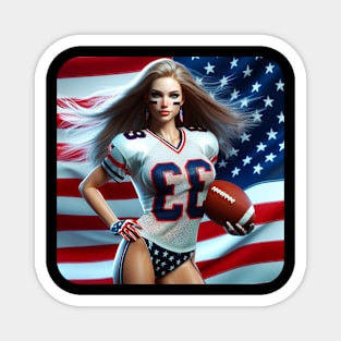 American Woman NFL Football Player #17 Magnet