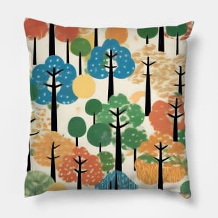 Summer trees origami paper pattern Pillow