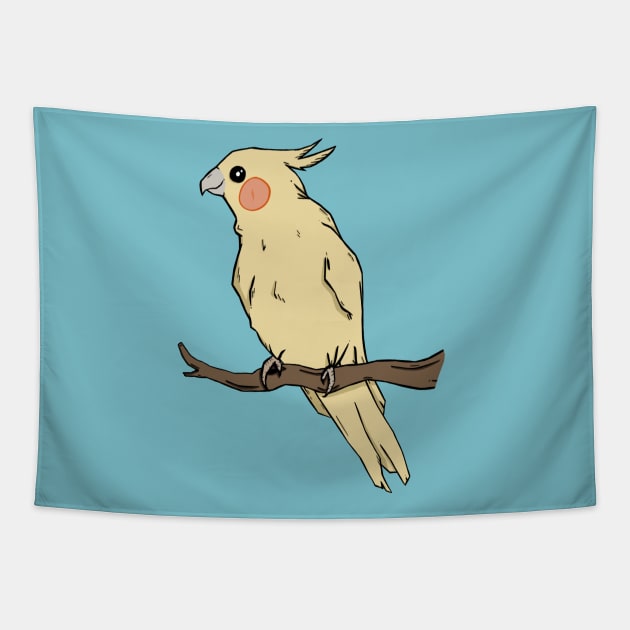 Perched Cockatiel Tapestry by bridge