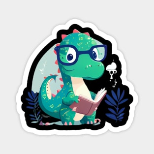 Cute Dinosaur Book Reading Magnet