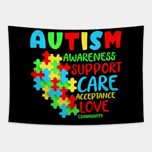 Autism Awareness Support Care Acceptance Love Community Tapestry