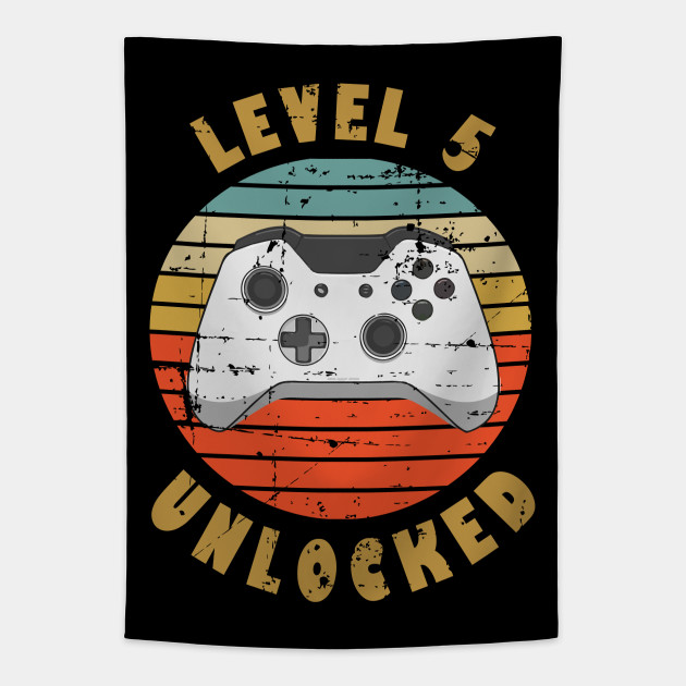 Level 5 Unlocked 5th Anniversary Gift For Husband Or Boyfriend 5 Years Anniversary Tapestry Teepublic