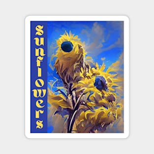 Sunflowers, antiwar blue-yellow Magnet