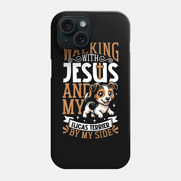 Jesus and dog - Sporting Lucas Terrier Phone Case by Modern Medieval Design