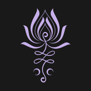 Simple Lotus Symbol Yoga Unalome Tattoo / Light Purple T-Shirt