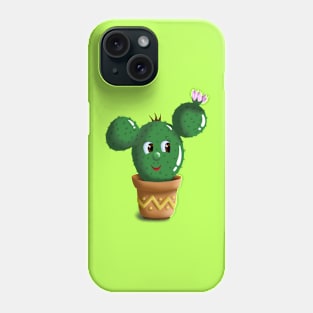 Image of a cactus with a pink flower Phone Case