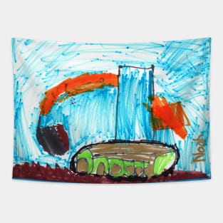 Excavator Digger by Noah -  Homeschool Art Class 2021/22 Art Supplies Fundraiser Tapestry