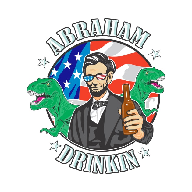 4th of July Abraham Drinkin T-Rexes by FreckleFaceDoodles