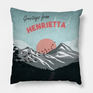 Henrietta Vintage Greeting Card (The Raven Cycle) Pillow