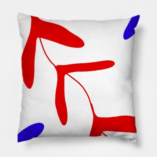 red blue flowers abstract background Pillow