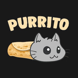 Kawaii Purrito Funny Kitty Cat Burrito Food Lover T-Shirt