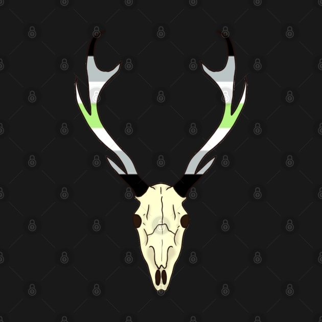 Agender Pride Deer Skull by whizz0