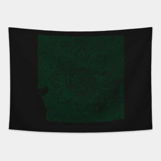 Broken Cracked Medieval Floral Stone Tile Pattern Dark Green Version Tapestry