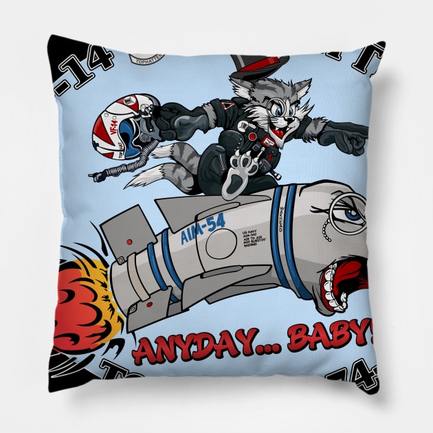 VF-14 Tophatters Nose Art Pillow by MBK