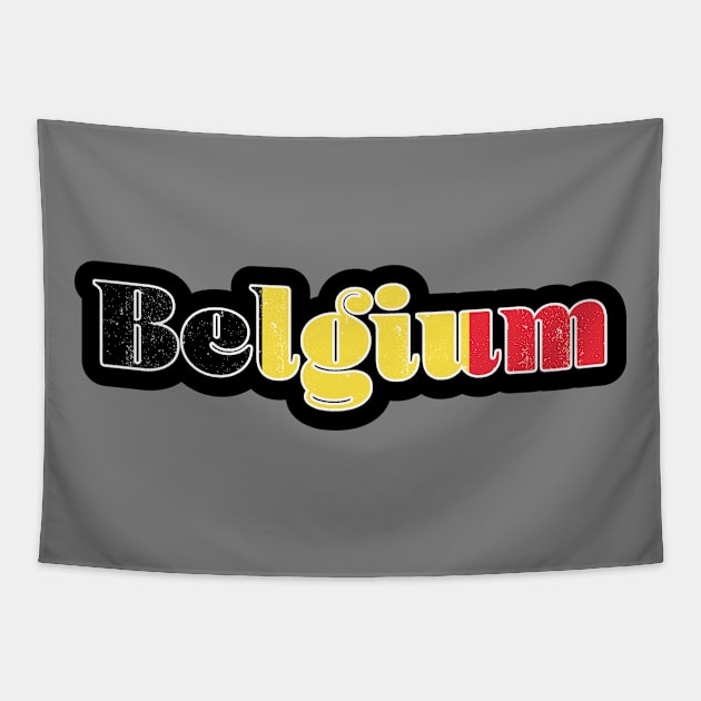 Belgium Flag Retro Tapestry by cricky