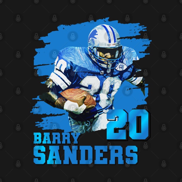 Barry Sanders // Art // Retro Football by Aloenalone