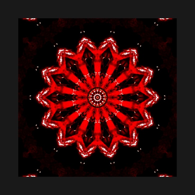 Ominous Red Kaleidoscope pattern (Seamless) 17 by Swabcraft