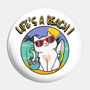 Life's a beach Persian Cat Pin