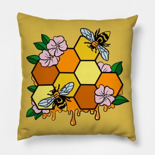 Honeycomb and Bees Pillow