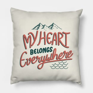 My Heart Belongs Everywhere by Tobe Fonseca Pillow