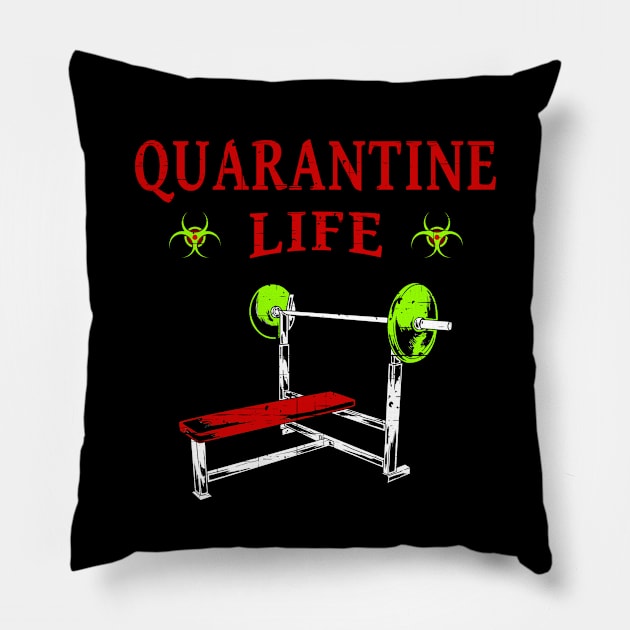 Quarantine Life Self Isolation Weightlifting Pillow by Capital Blue