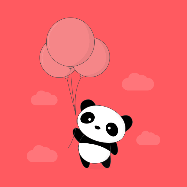 Kawaii Cute Balloon Panda T-Shirt by happinessinatee