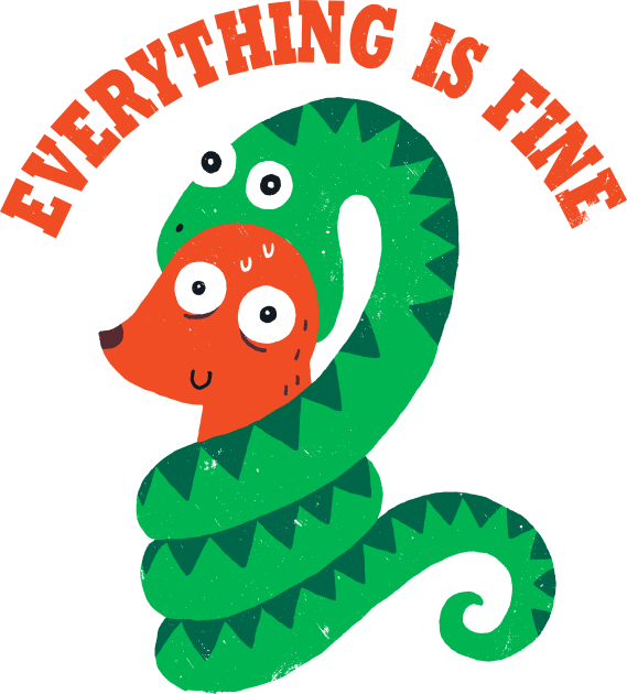 Everything Is Fine Kids T-Shirt by DinoMike