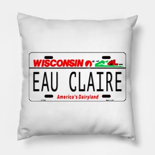 Eau Claire WI License Plate Pillow