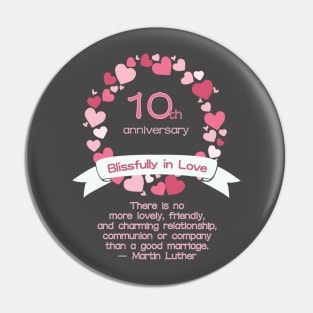 10th Wedding Anniversary Pin