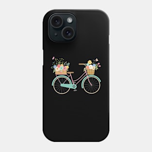 Vintage Bicycle With Bike Basket Overflowing Spring Flowers Phone Case