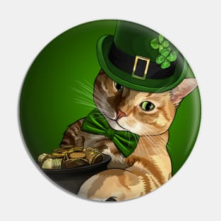 Saint Patricks Day Leprecat with Pot of Gold Pin