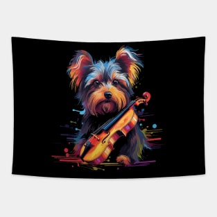 Yorkshire Terrier Playing Violin Tapestry