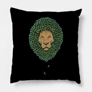 wood lion Pillow