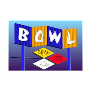 Bowling Sign, Wall Art Version T-Shirt