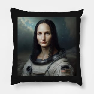 Mona Lisa Astronaut Painting Pillow