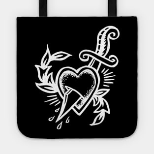 heart with sword Tote