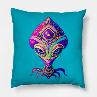 Alien Queen - Abstract Alien Female Creature Pillow