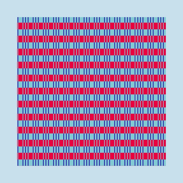 Striped basket pattern red and blue country style by oknoki