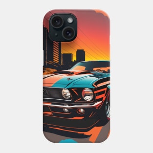 Mustang In The City Streets During Sunset - Artwork Phone Case