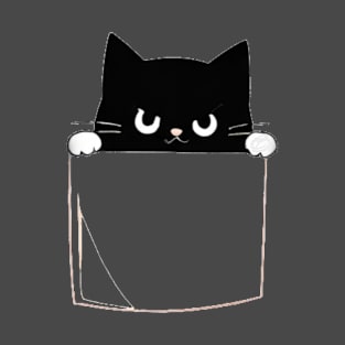 Angry but still cute cat in pocket T-Shirt