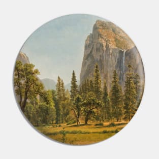 Bridal Veil Falls, Yosemite Valley, California by Albert Bierstadt Pin