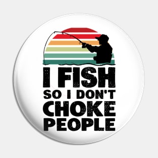 Retro sunset fishing lover design Pin