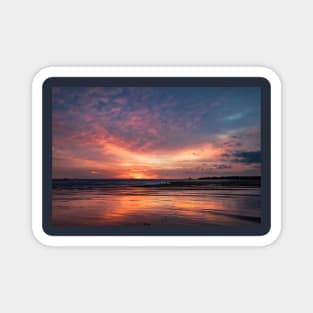 December sunrise on a Northumbrian beach Magnet