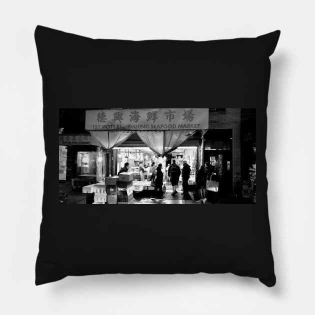 Seafood Market, Chinatown, New York City Pillow by Koon