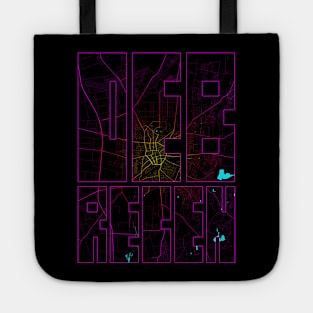 Debrecen, Hungary City Map Typography - Neon Tote