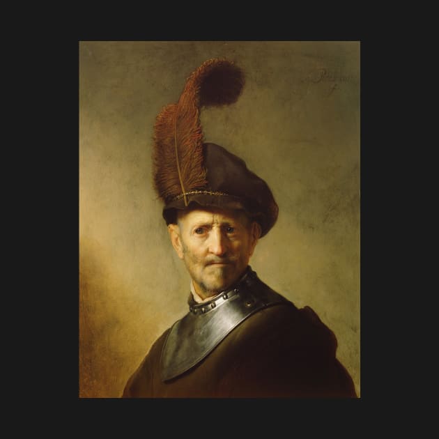 An Old Man in Military Costume by Rembrandt by Classic Art Stall